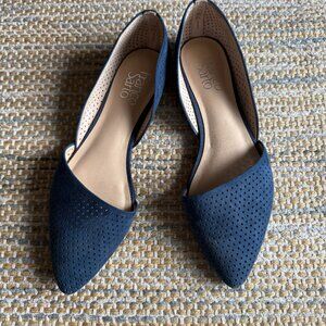 Franco Sarto Blue Suede Flats Shoes - Size 7.5 Women